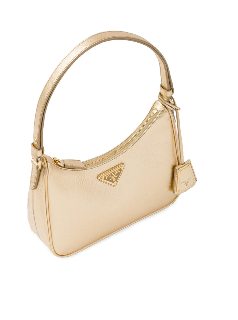 PRADA, Saffiano Leather Mini Bag, Women, Gold F0522