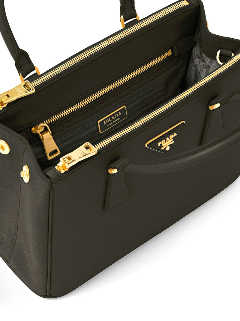 Galleria leather handbag Prada Navy in Leather - 32538132