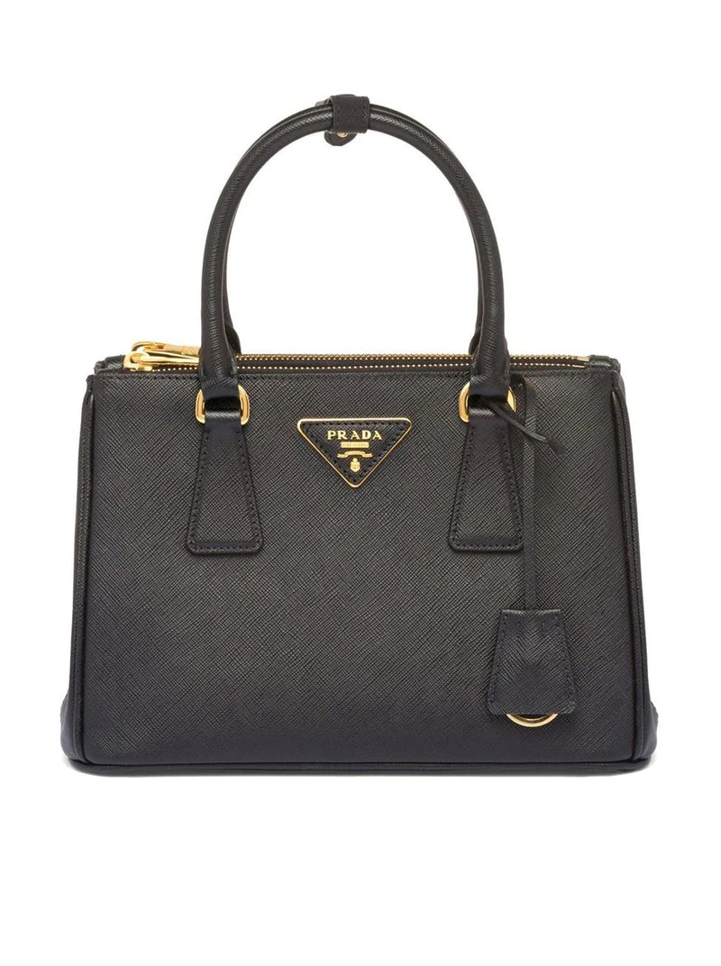 Prada Women's Mini Saffiano Leather Double-zip Satchel - Black in