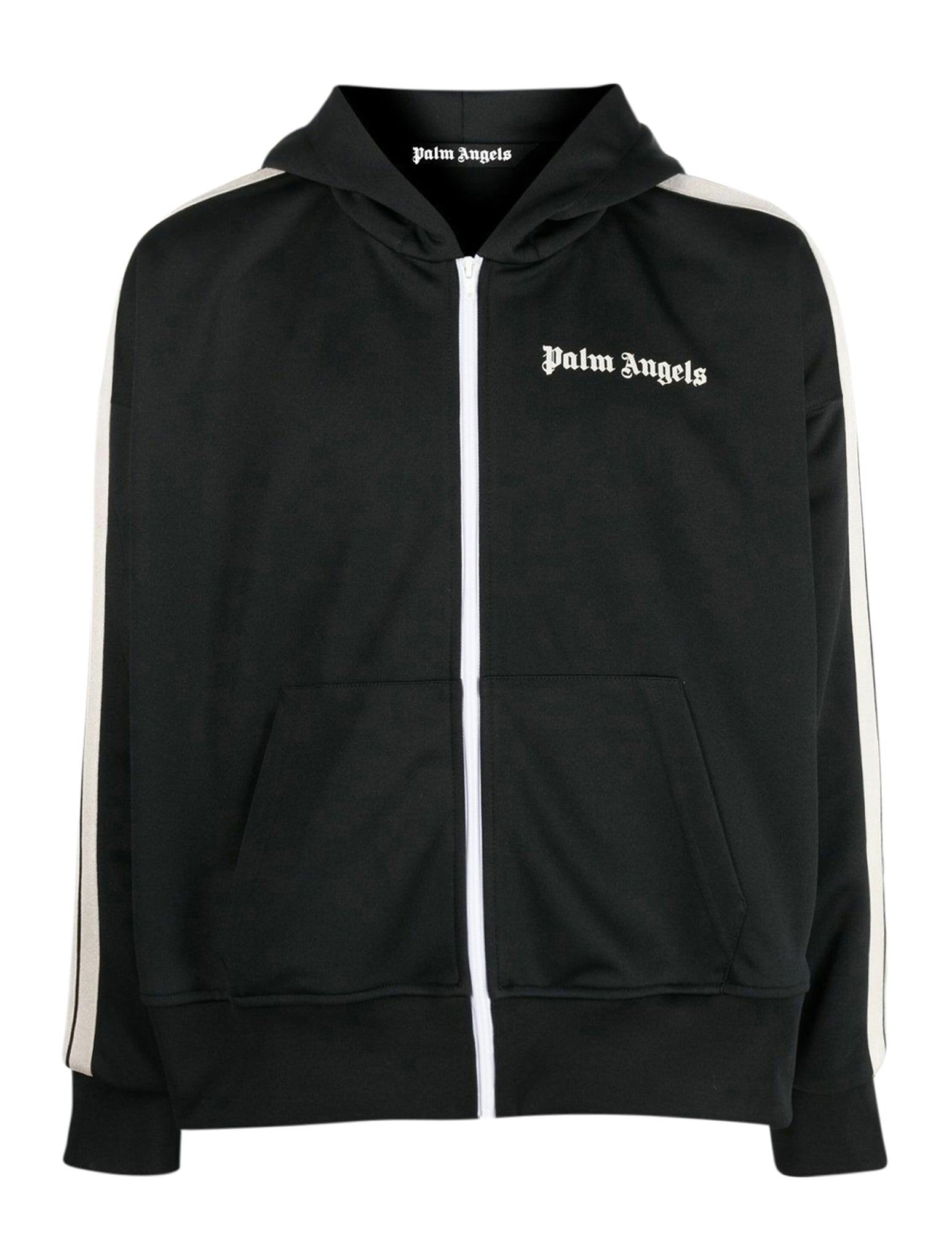 logo-print zip-front hoodie