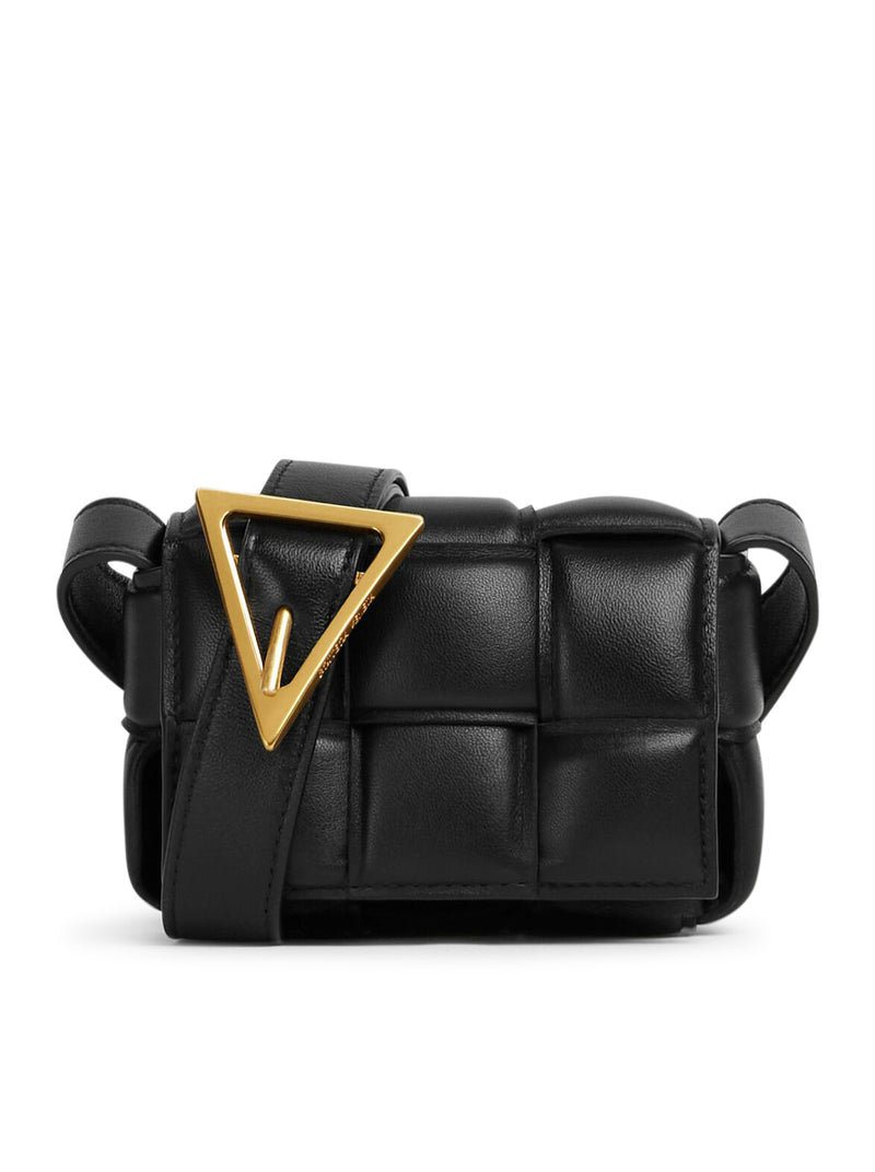Bottega Veneta Padded Cassette Bag Black Gold