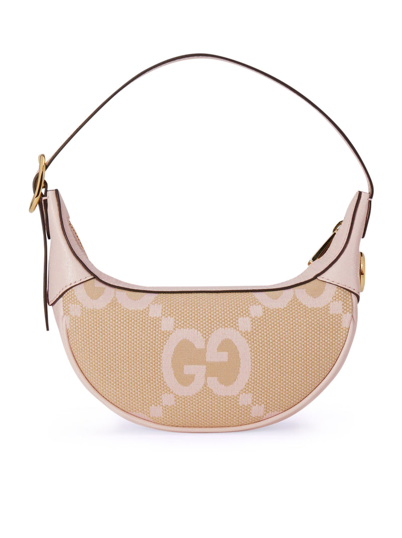 Gucci Ophidia Mini Jumbo GG Canvas & Leather Shoulder Bag in Pink