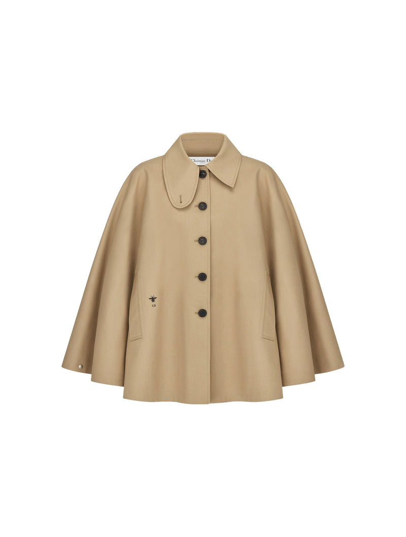BEIGE COTTON GABARDINE CAPE