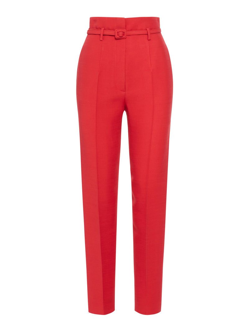 WOOL AND SILK BLEND TROUSERS