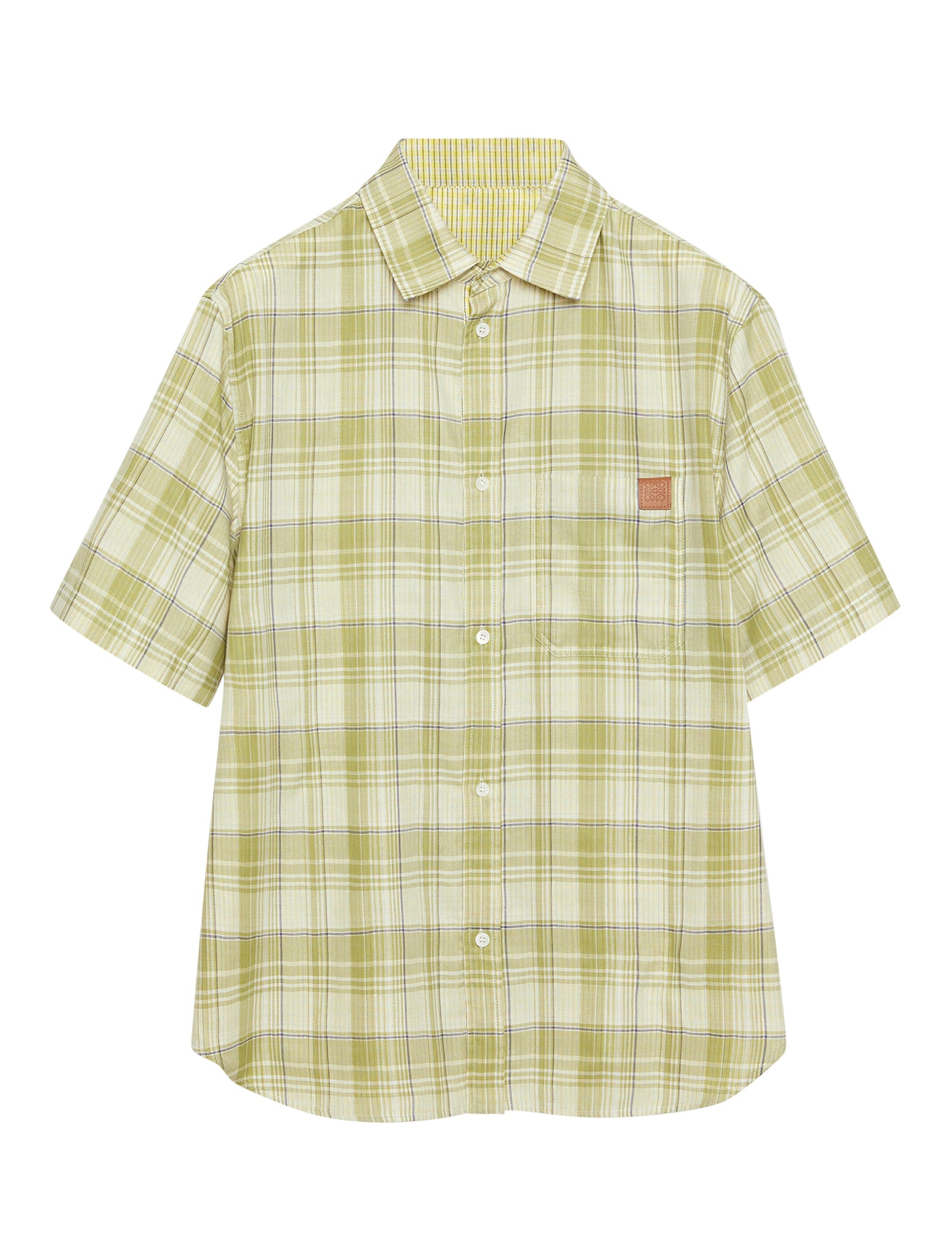 Check short sleeve shirt in cotton and polyester