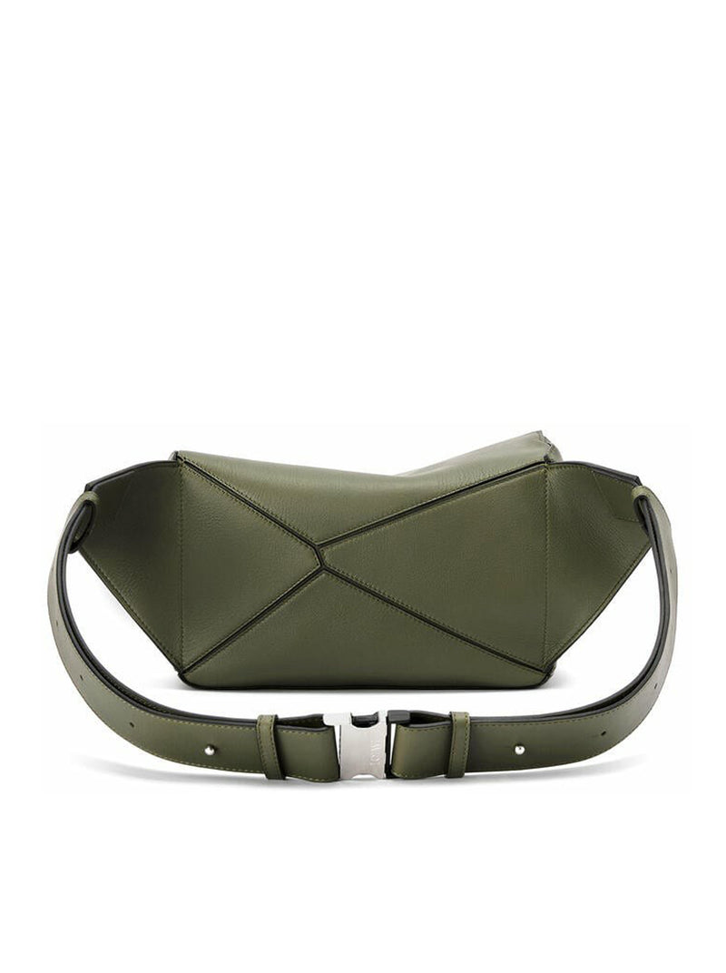 LOEWE Puzzle Bumbag In Classic Calfskin Mini Khaki Green