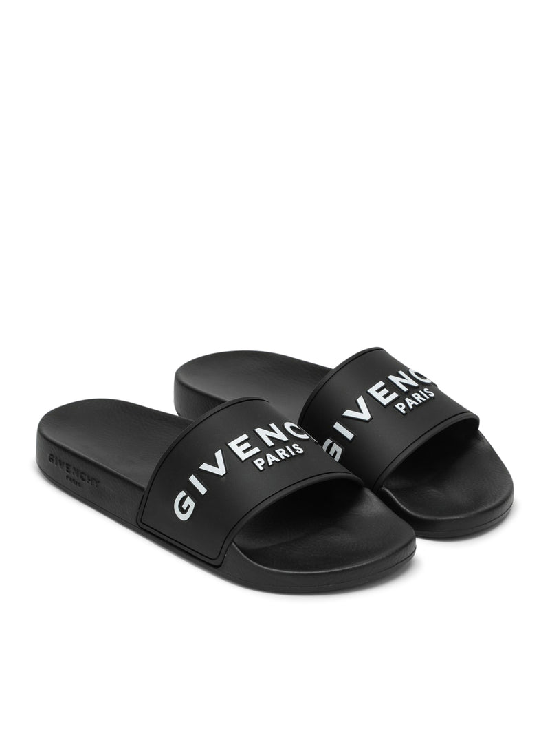 Black Slide slipper with logo