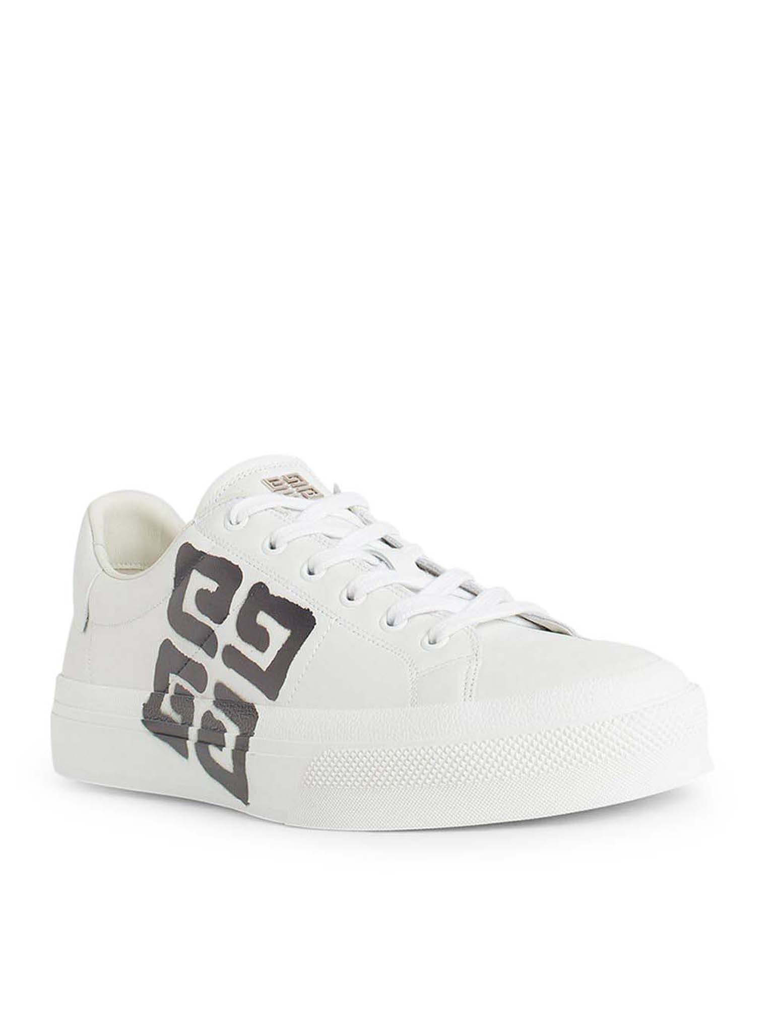 City sport sneakers in leather with graffiti-effect 4G print