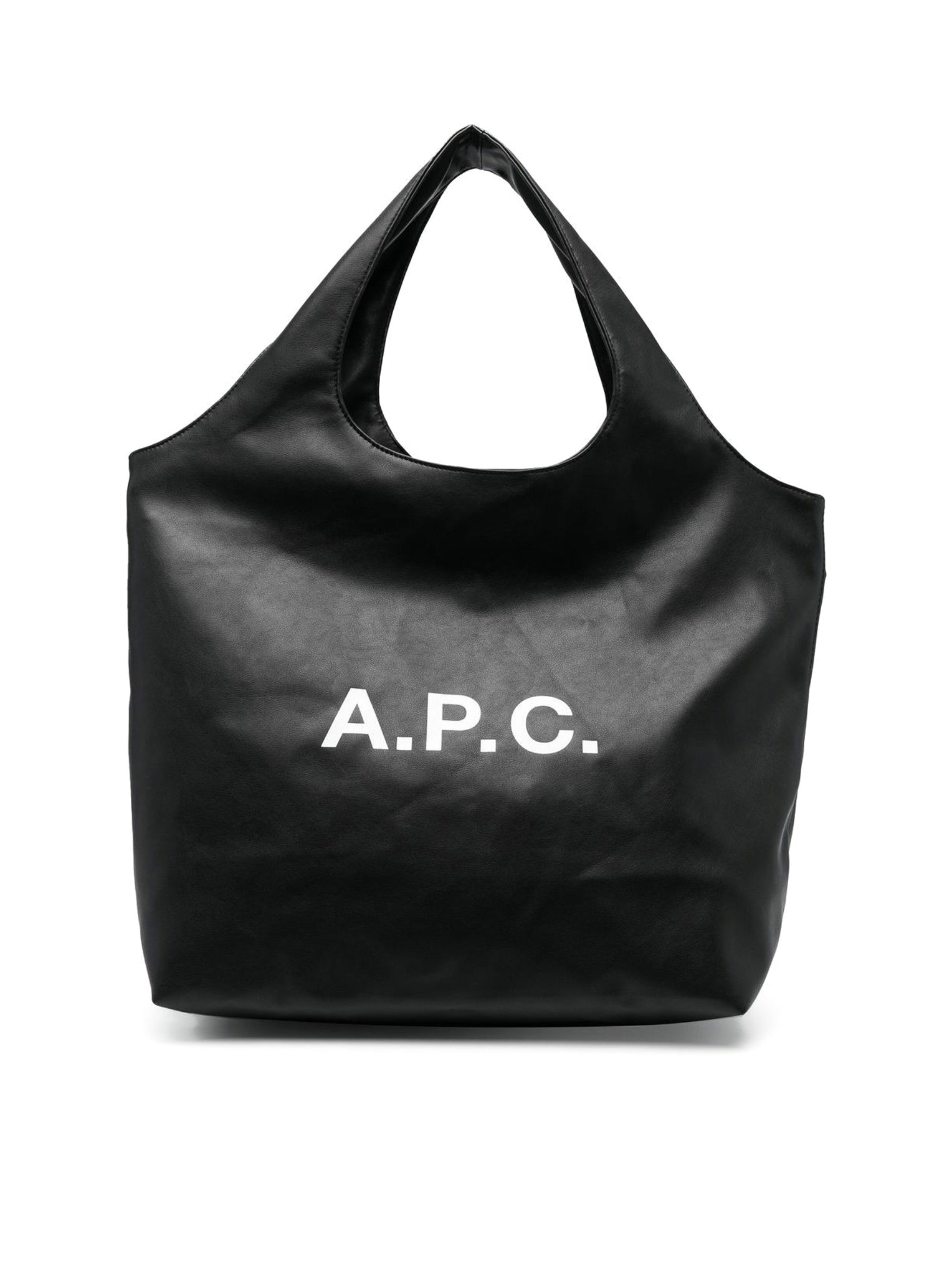 logo-print leather tote bag