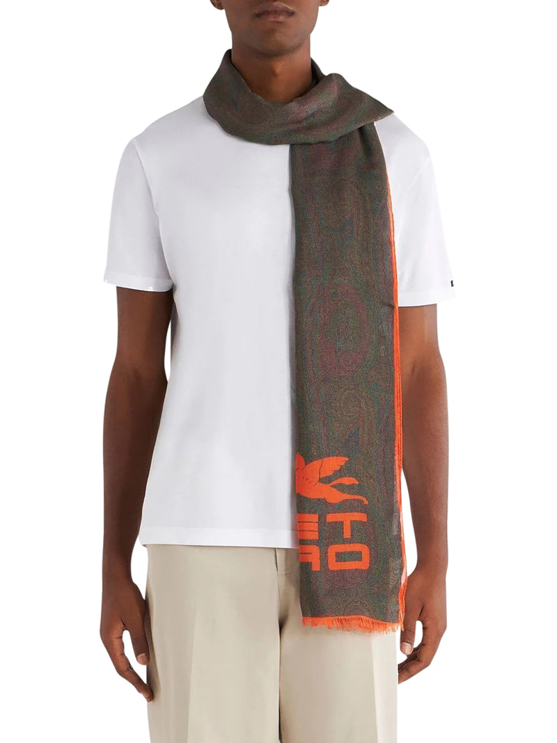 monogram-jacquard silk-blend scarf – Suit Negozi Row