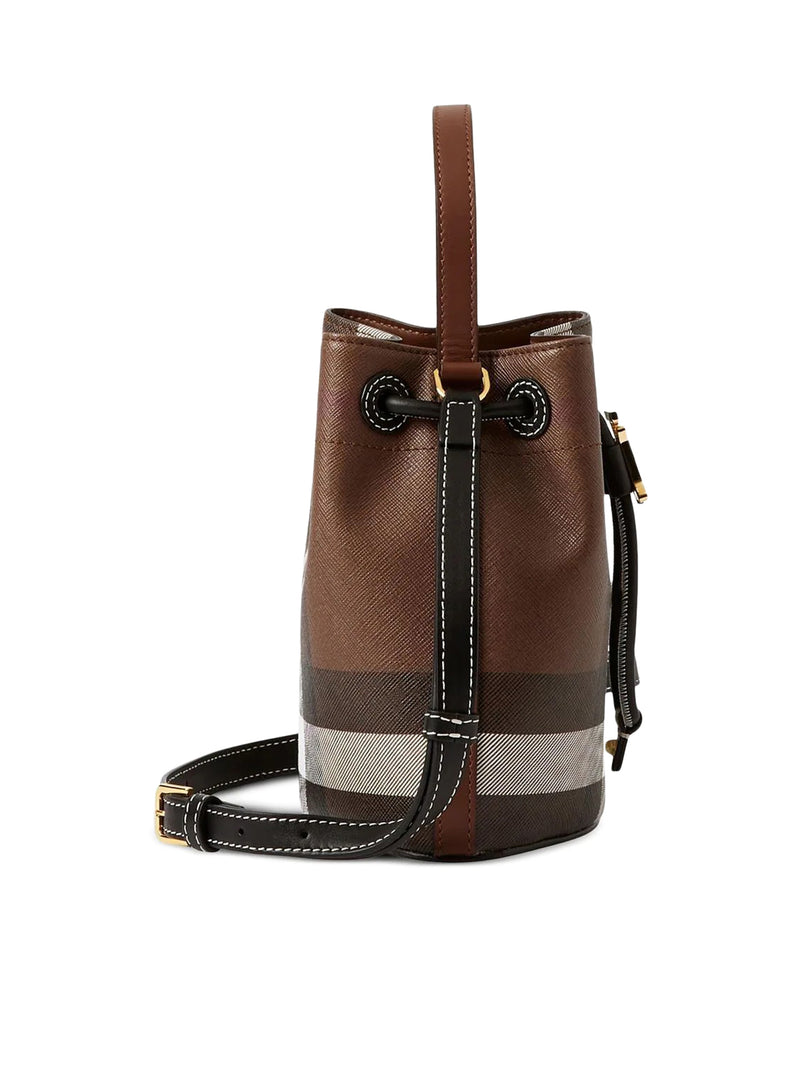 Burberry Small Checkered Birch Brown Bucket Bag New FW23