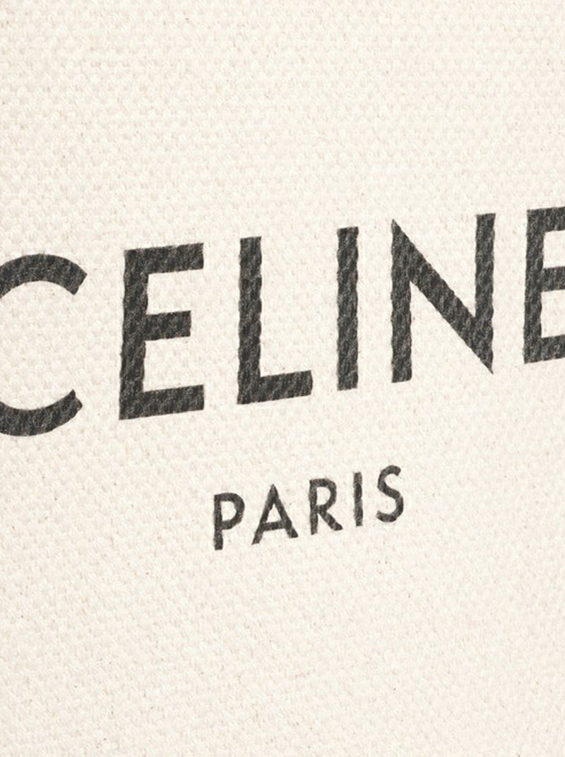 CELINE VERTICAL MINI CABAS BAG IN CELINE PRINT CANVAS & CALFSKIN