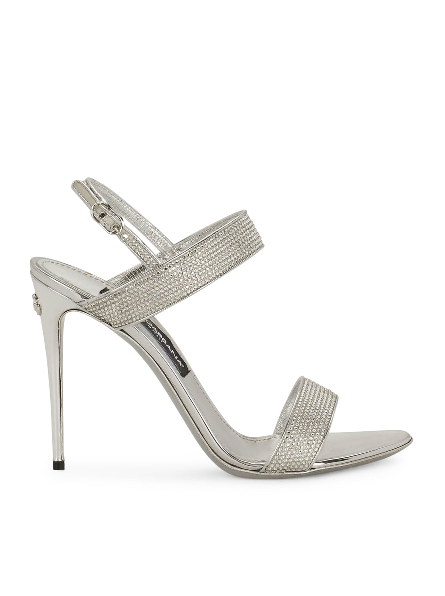 Sandal in satin and thermo-strass