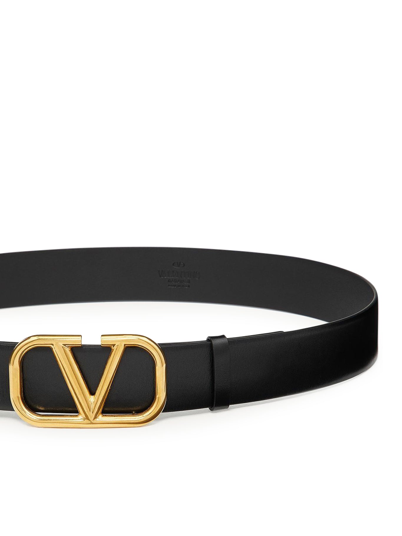 VALENTINO Vlogo Signature Reversible Belt In Shiny Calfskin. Height: 40mm