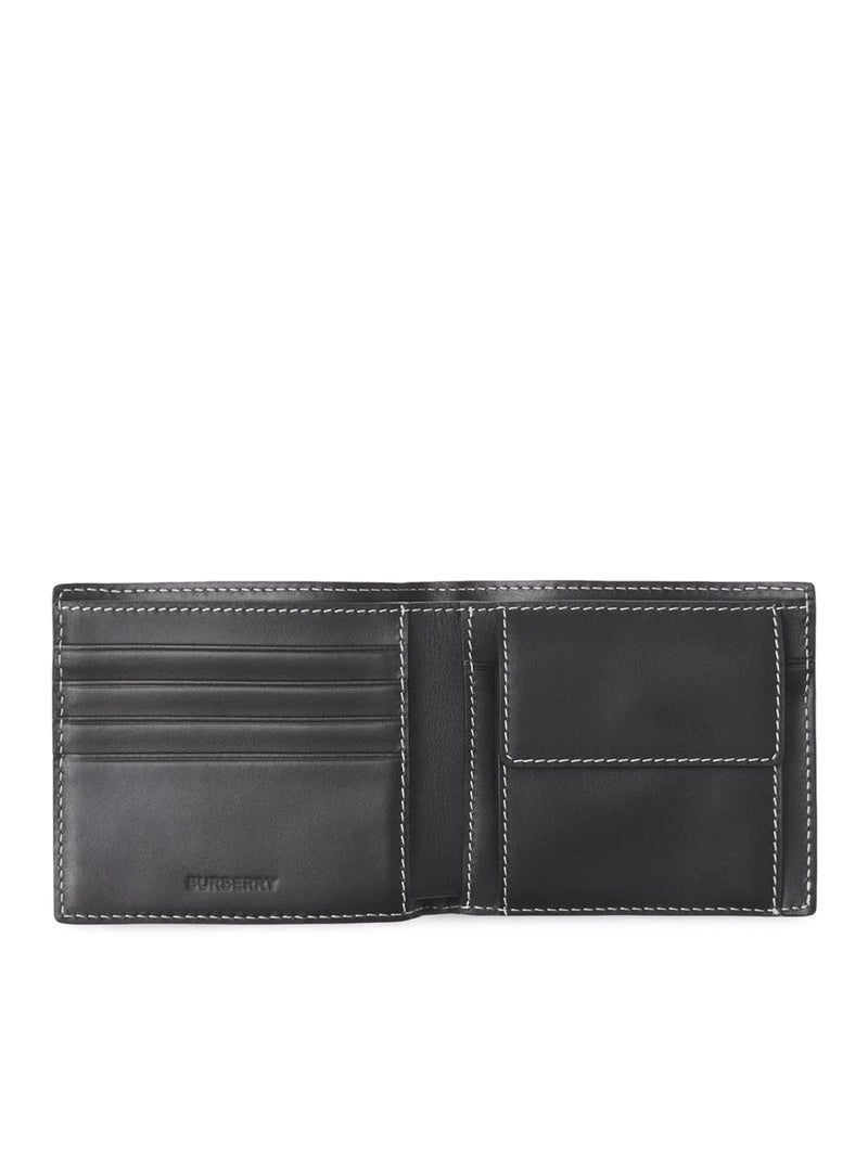 Dark Birch Burberry wallet in saffiano leather