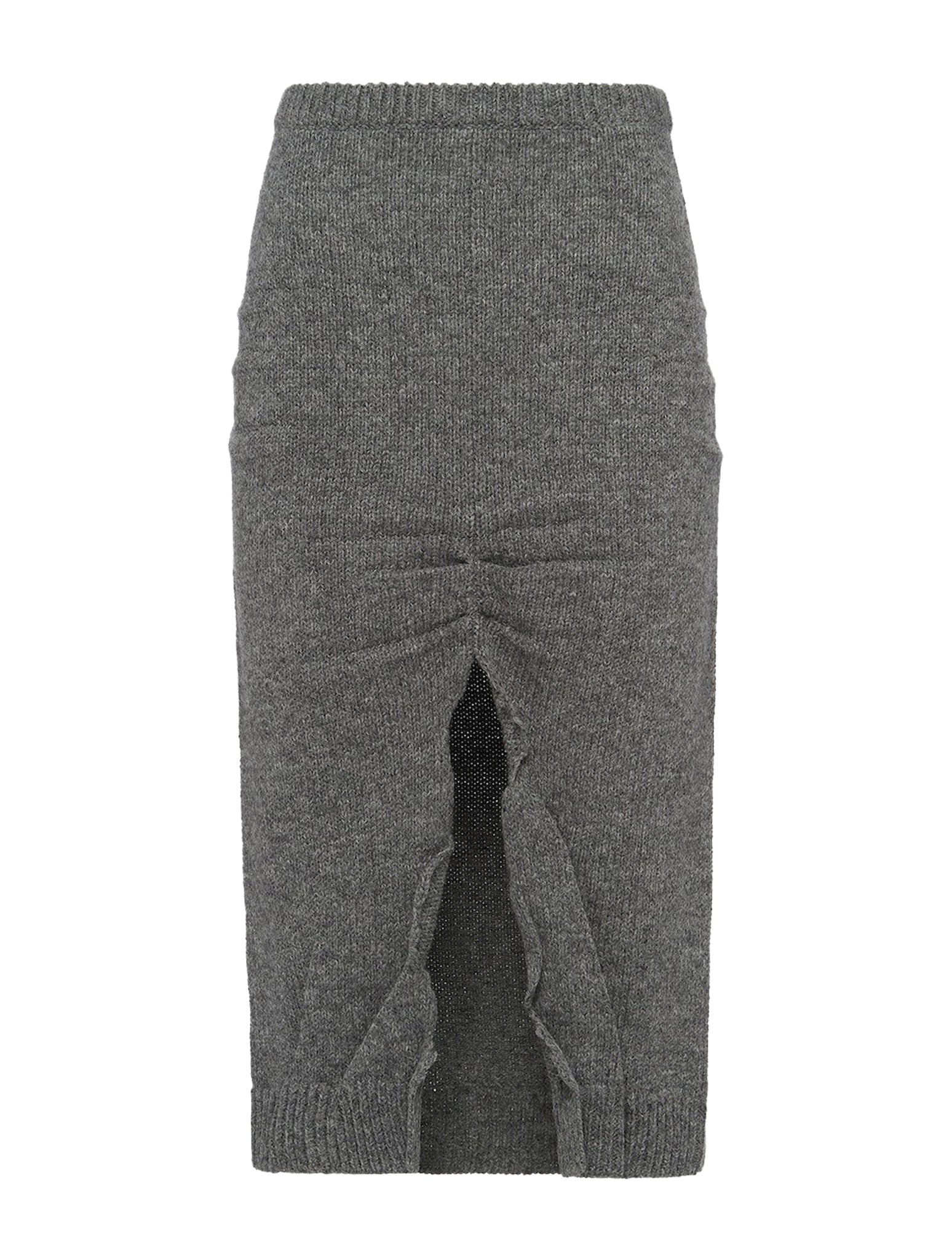 Cashmere wool skirt with slit