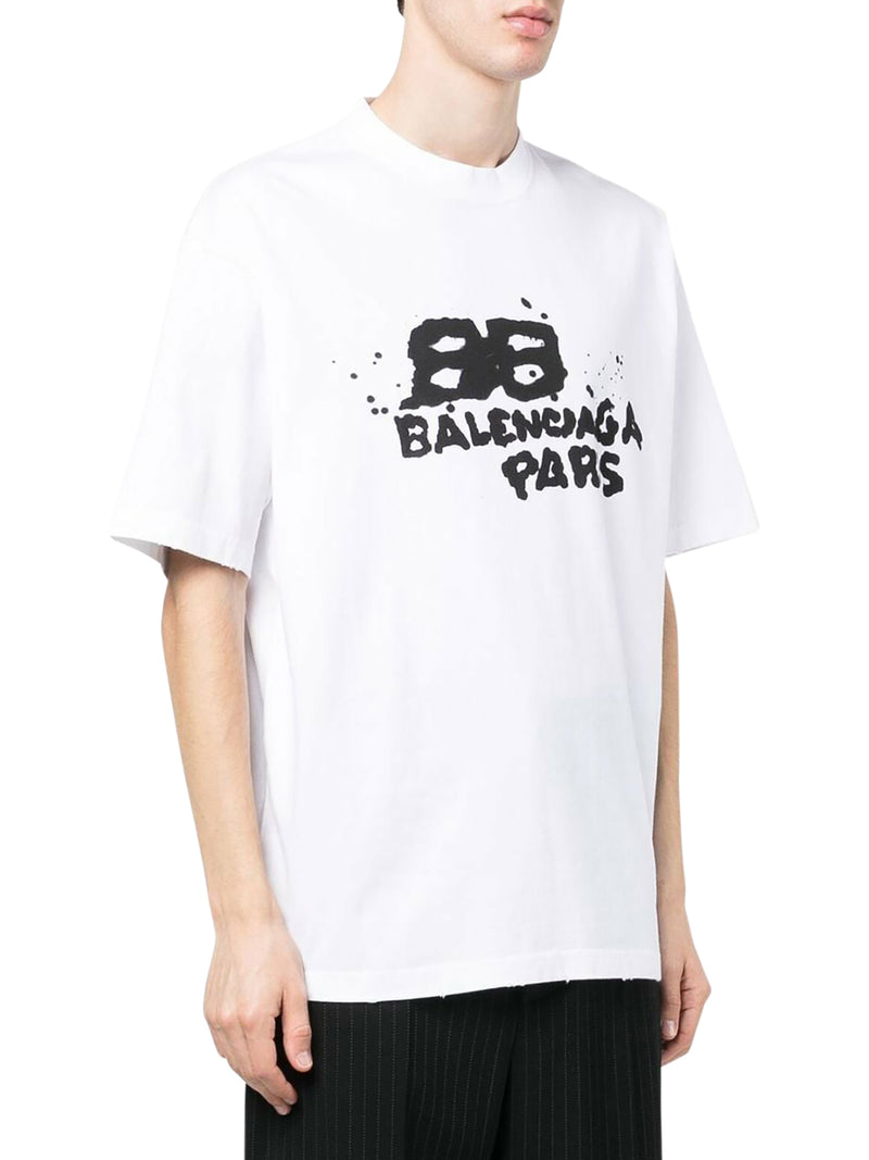 Balenciaga Credit Card Logo Oversized Fit T-shirt White Men's - US