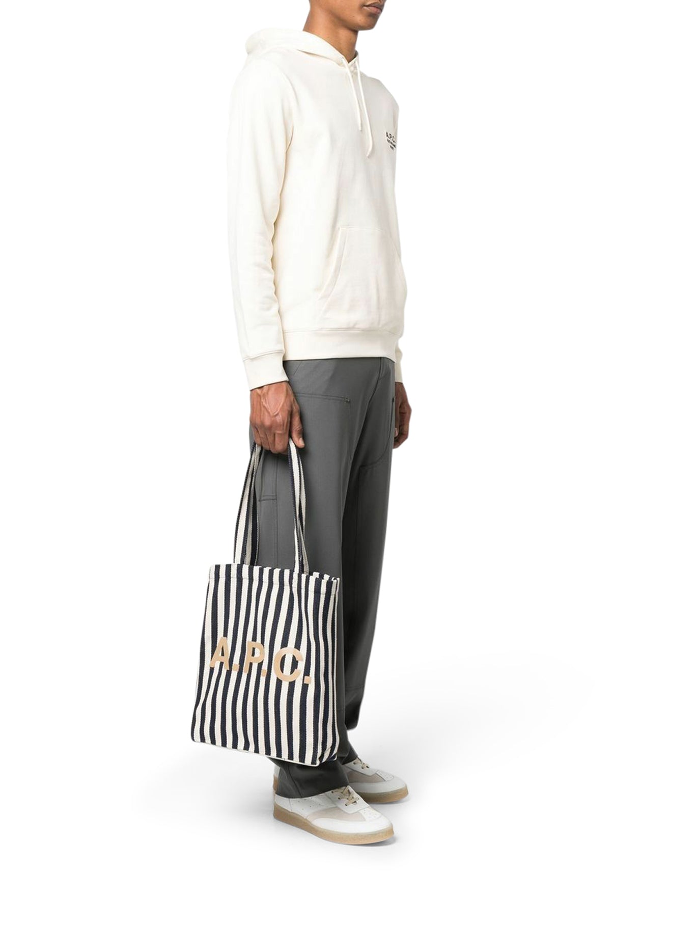 Lou striped canvas tote bag
