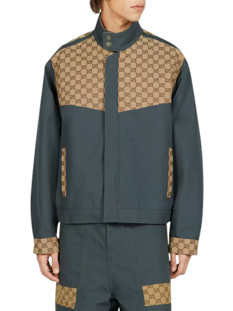 Gucci Cotton Canvas GG Supreme Jacket Dark Grey Men's - SS23 - US