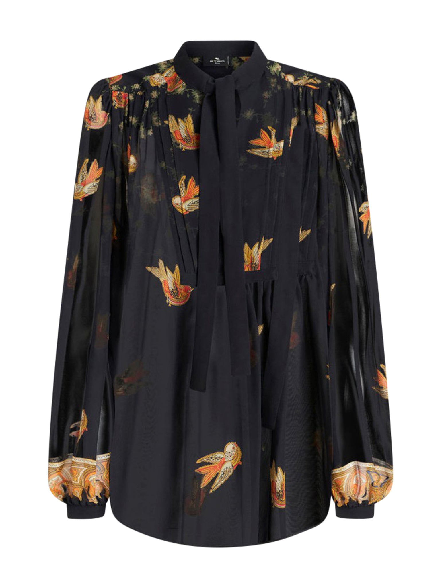 GEORGETTE TOP WITH PRINTED BIRDS