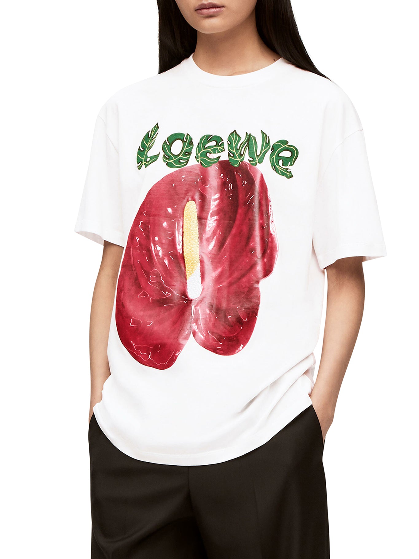 Loewe Flower Print Logo T-Shirt in Cream Cotton White ref.529996 - Joli  Closet