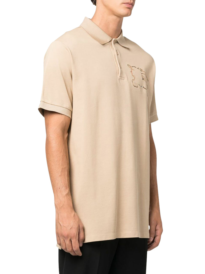 Piqué cotton polo shirt with EKD Check