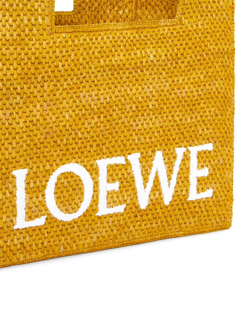 Medium LOEWE Font Tote in raffia