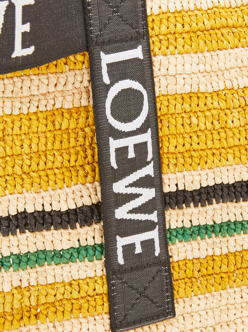 Loewe - Fold Shopper in Raffia for Man - Multicolor/Black - Raffia
