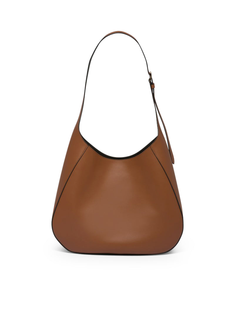 Large shoulder bag in leather