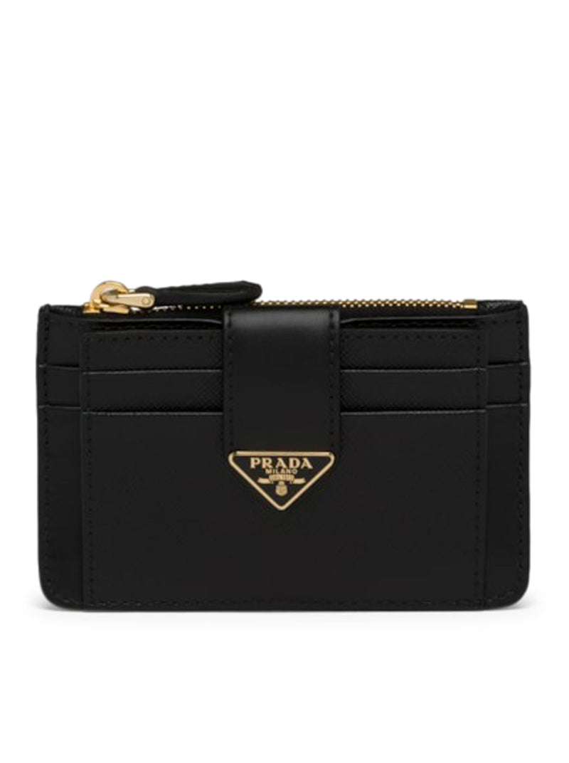 Saffiano Leather Cardholder in Black - Prada