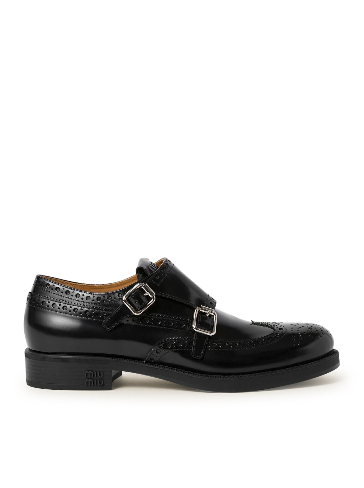 Church`s X Miu Miu Monk Brogue shoes in brushed leather