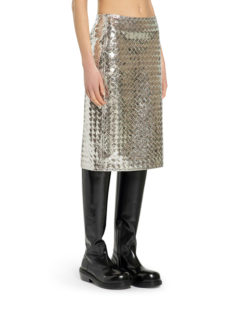 Bottega veneta women`s silver skirt
