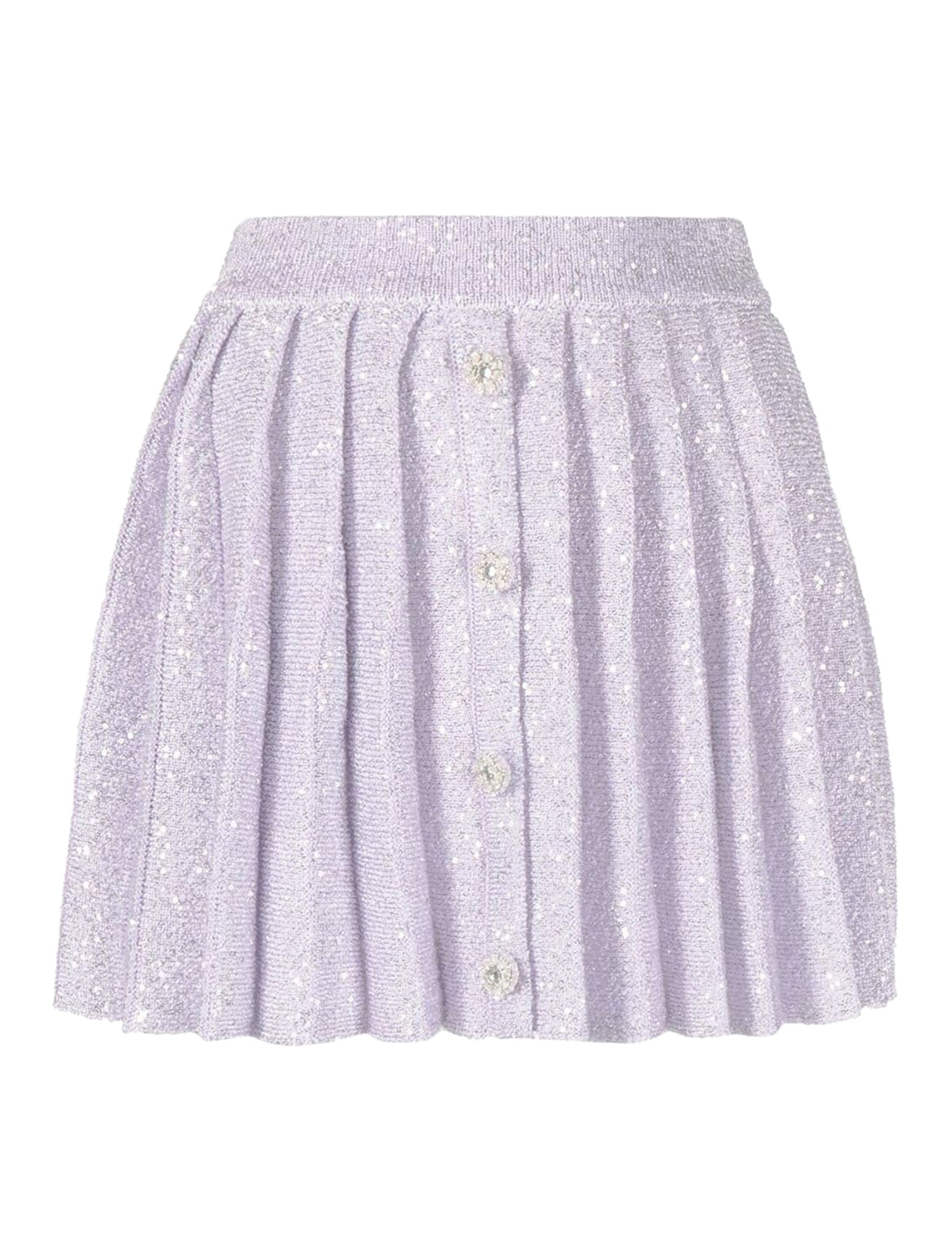 LILAC SEQUIN PLEATED KNIT SKIRT