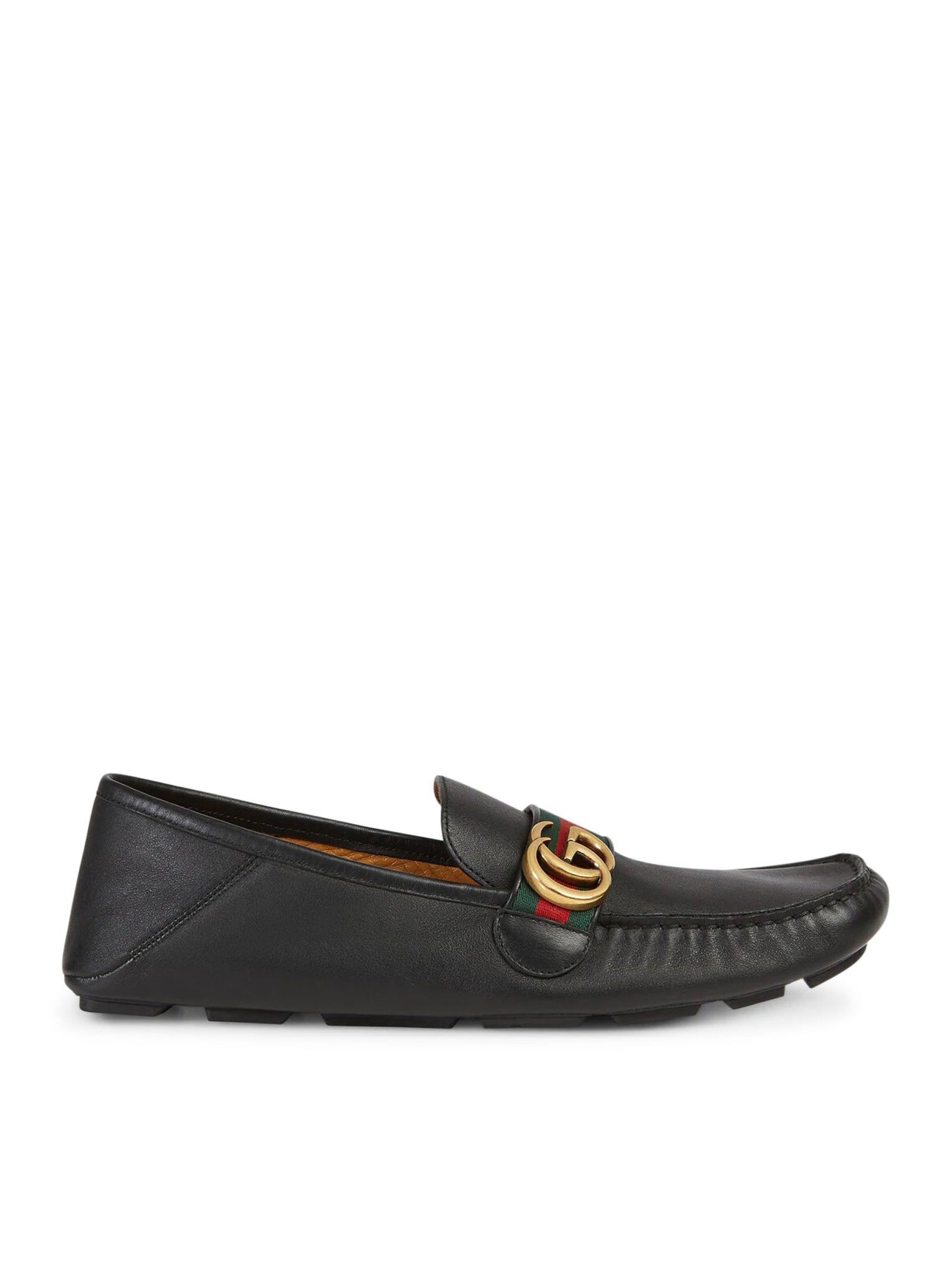 LEATHER DRIVER LOAFER WITH WEB DETAIL
