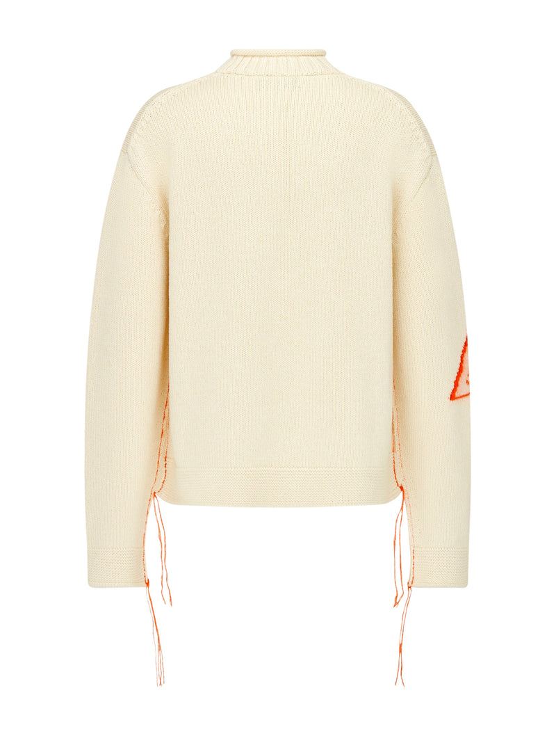Jacquard sweater in wool and mohair blend