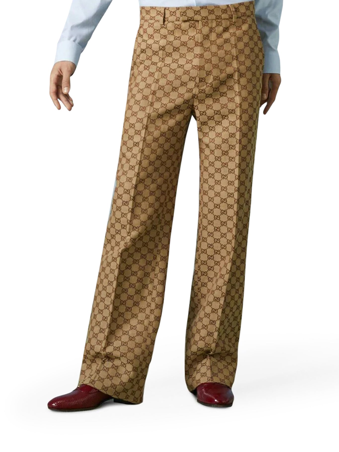 Gucci Monogram-print Drawstring Trousers in Brown for Men
