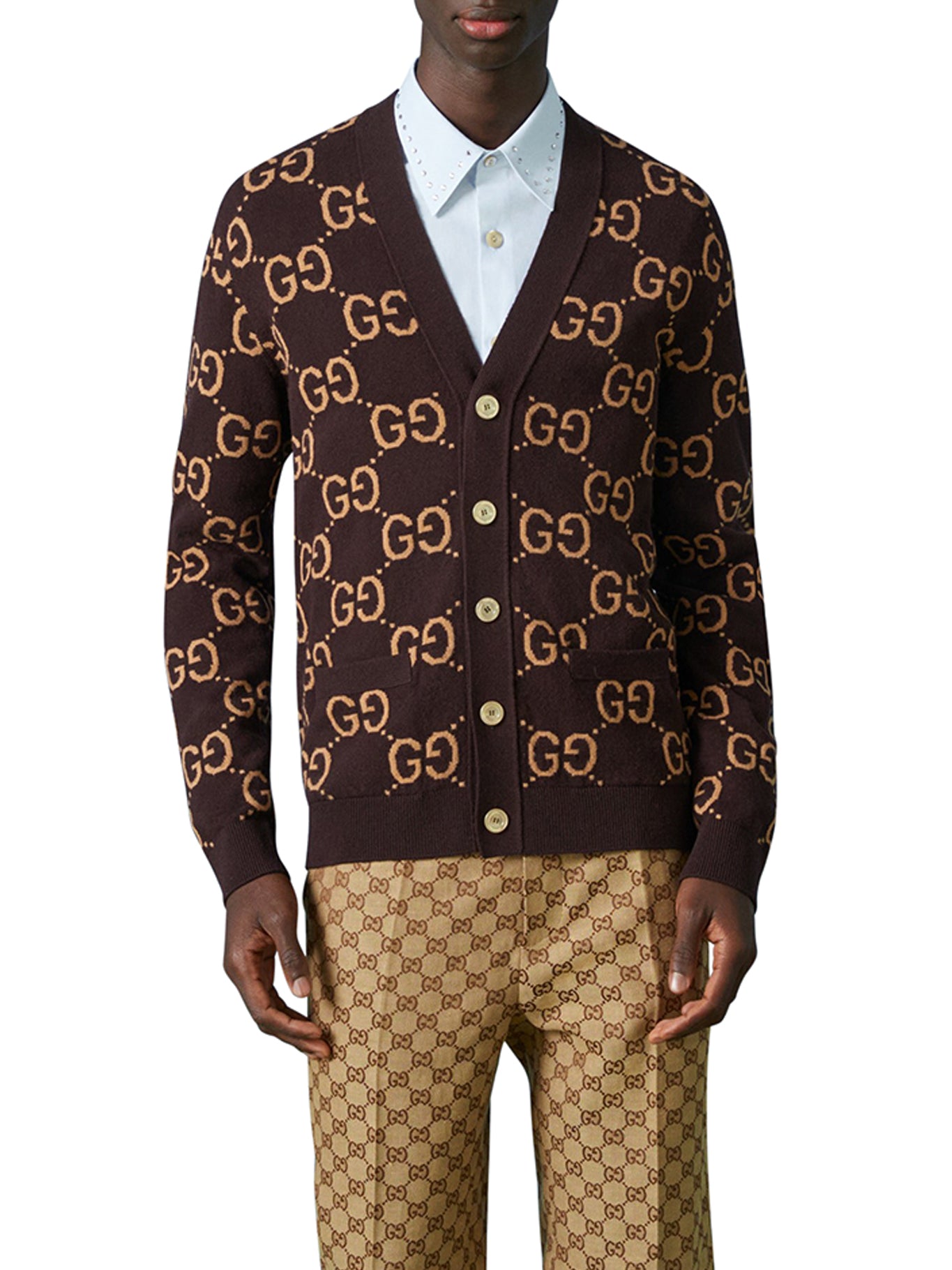 GG Jacquard Linen Cotton Blazer in Beige - Gucci