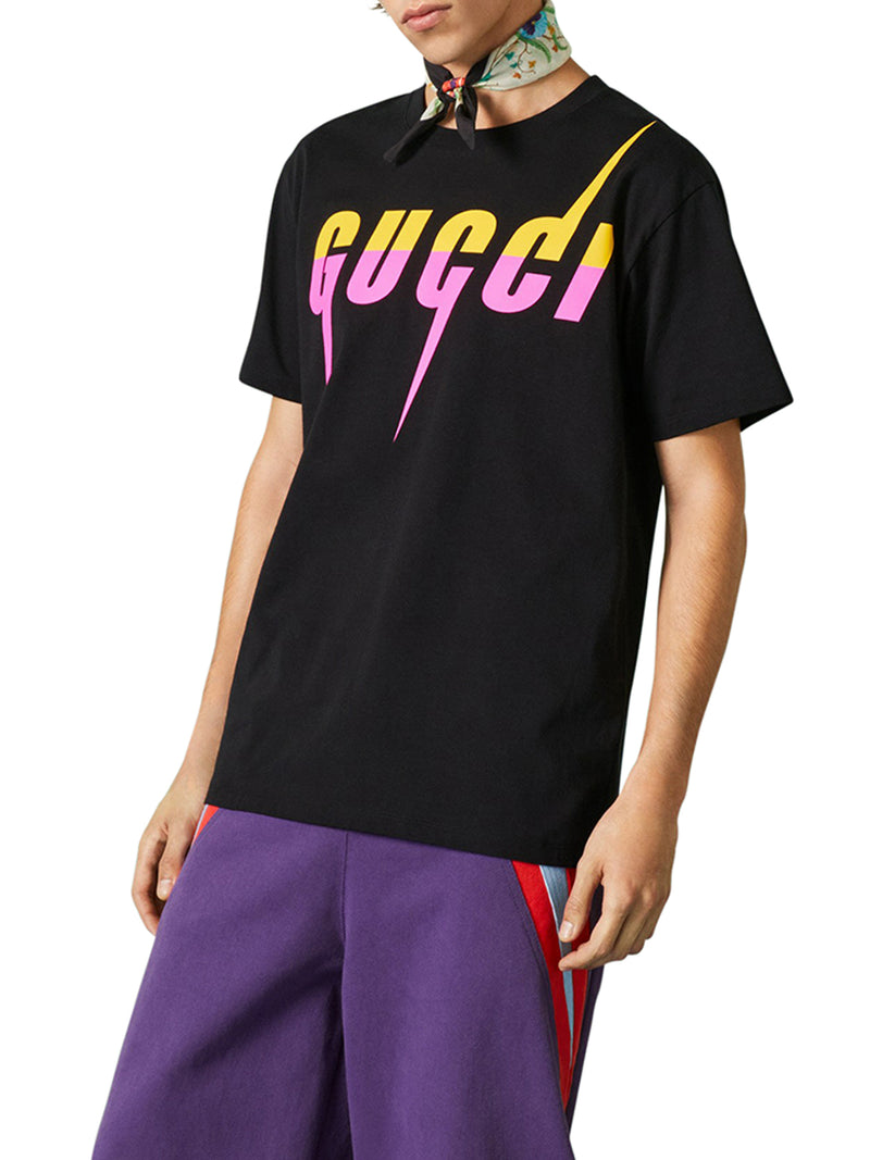 COTTON T-SHIRT WITH GUCCI BLADE PRINT
