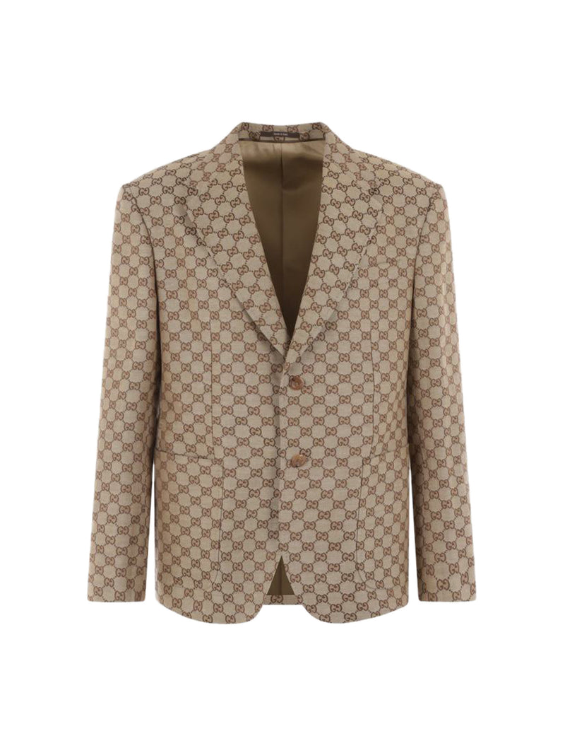 GG-Supreme linen-blend canvas suit jacket | Gucci