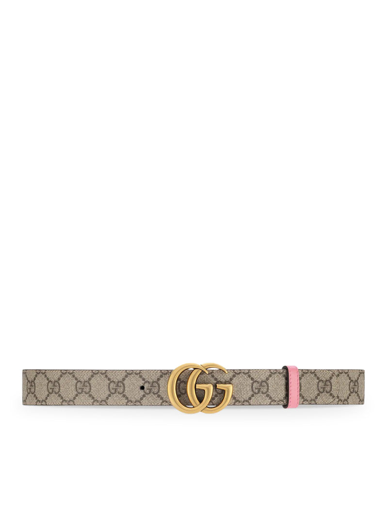 GG Marmont Thin Leather Belt in Beige - Gucci