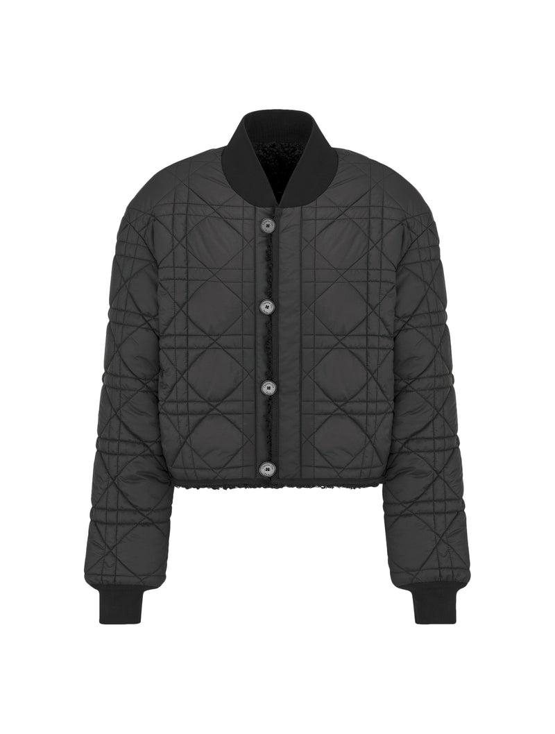 REVERSIBLE MACROCANNAGE BOMBER JACKET