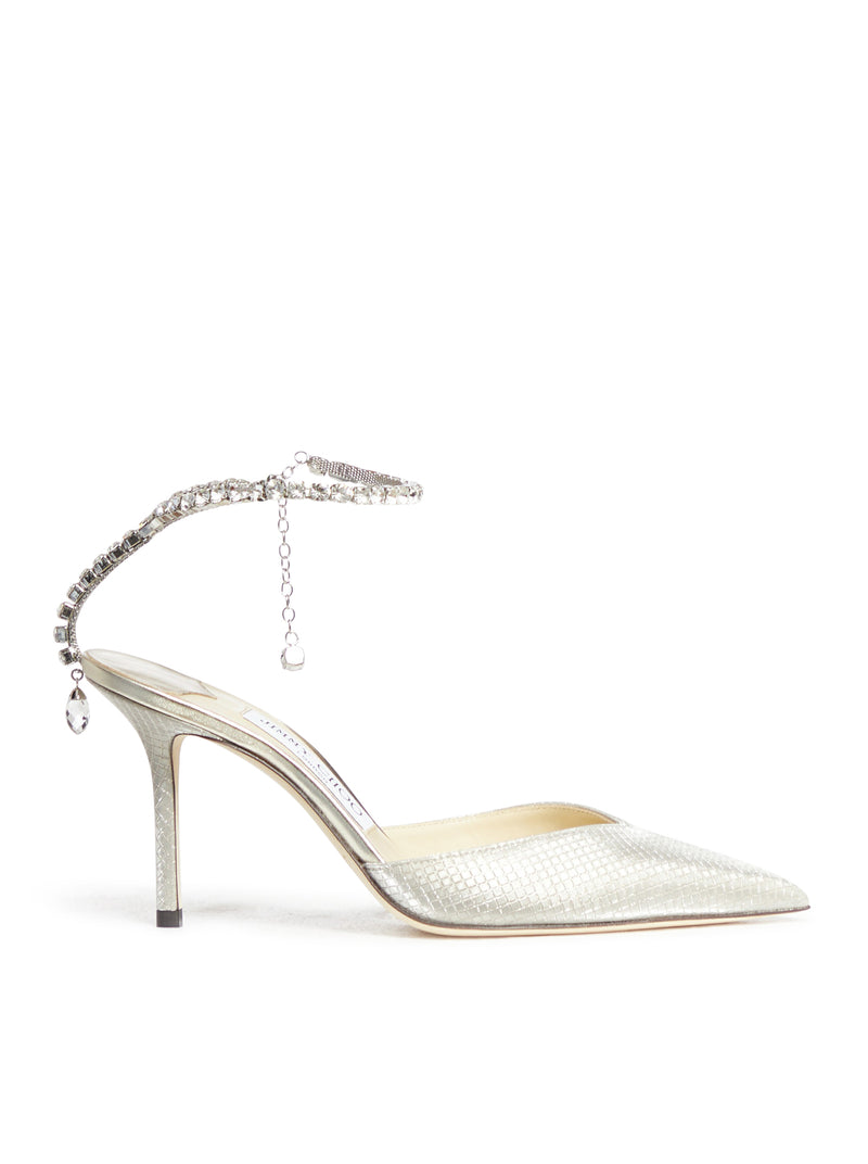 Bing 105 Crystal Embellished Sandals in White - Jimmy Choo
