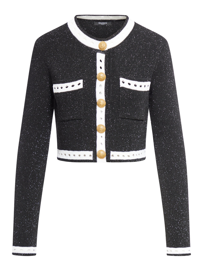CHANEL Tweed Gold Chain Knit Cardigan Skirt Suit FR 38 US 6 UK/AU 10