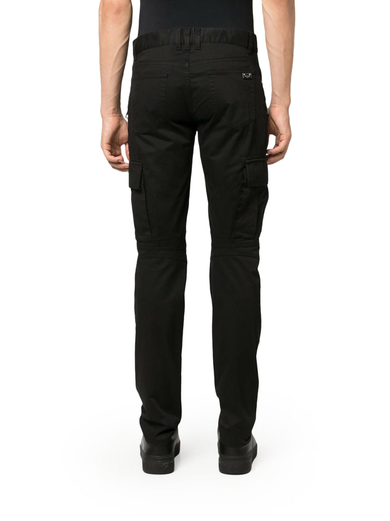 Black Faux Leather Zip Detail Skinny Trousers, 50% OFF