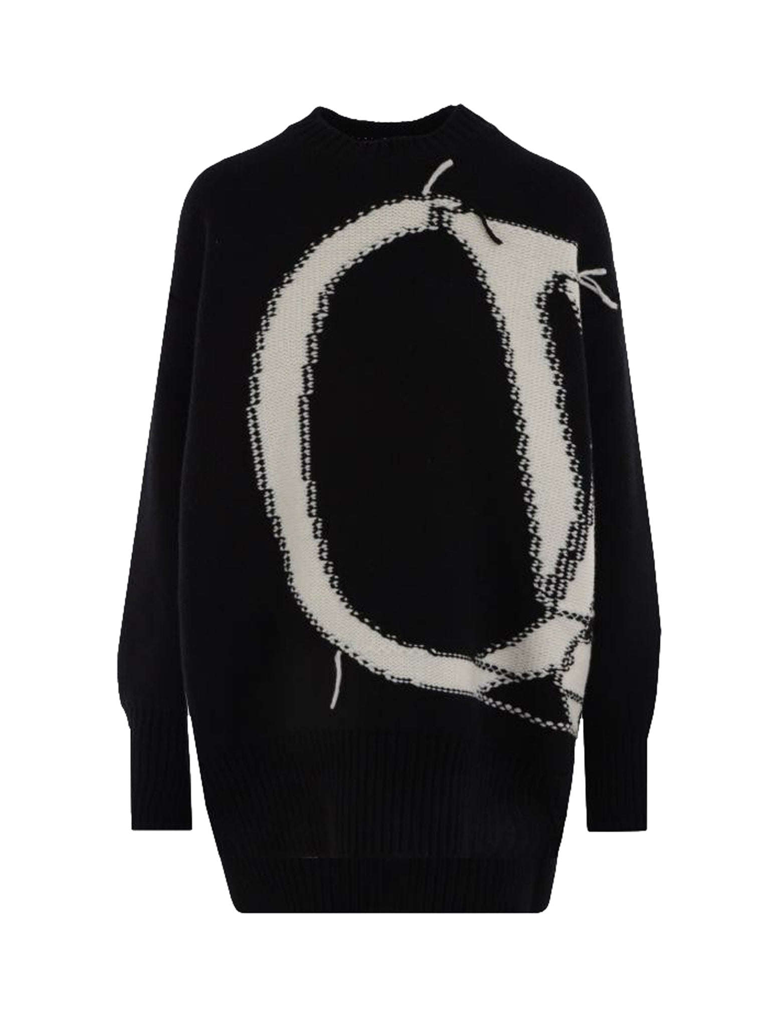 OW LOGO INTARSIA WOOL OVERSIZED PULLOVER