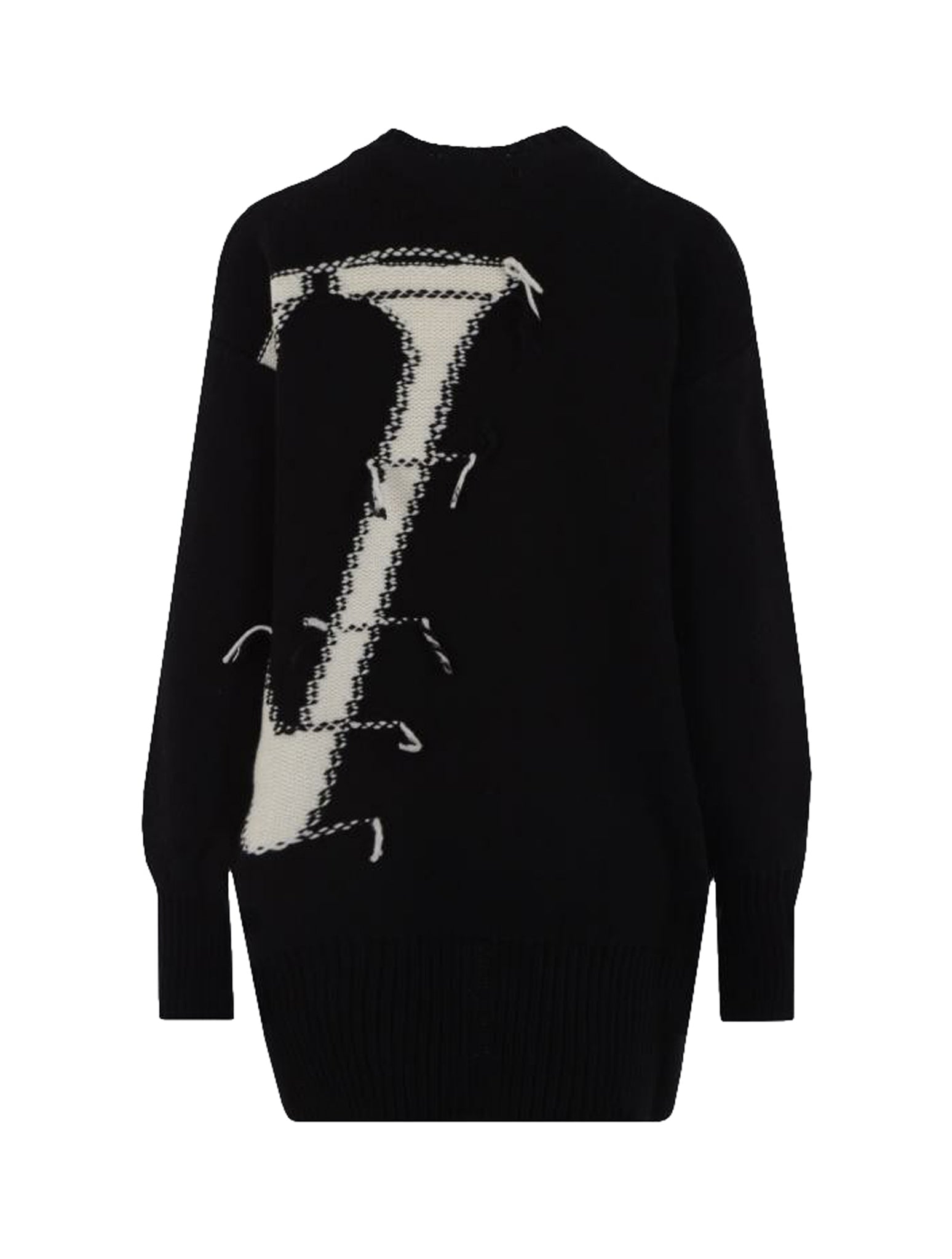 OW LOGO INTARSIA WOOL OVERSIZED PULLOVER