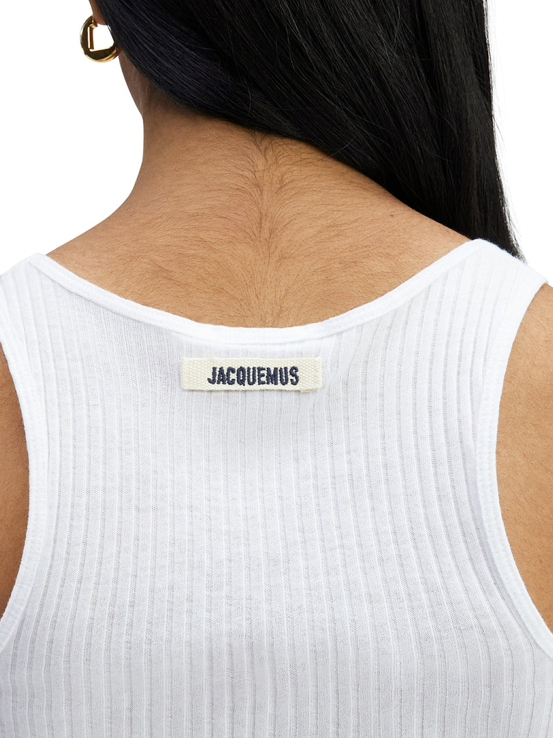 The Caraco ribbed cotton tank top in white - Jacquemus