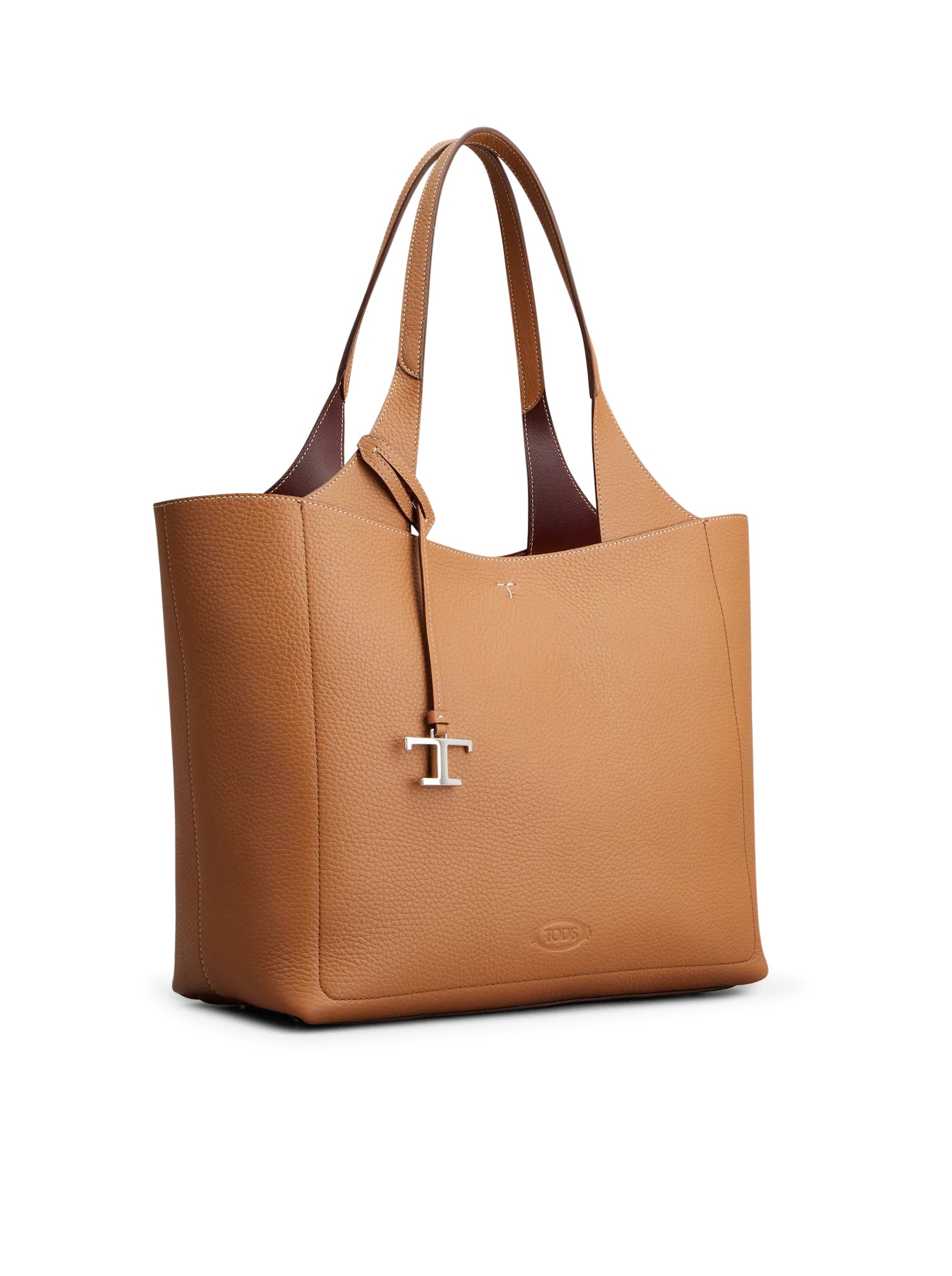 TST Medium Leather Tote Bag in Black - Tods