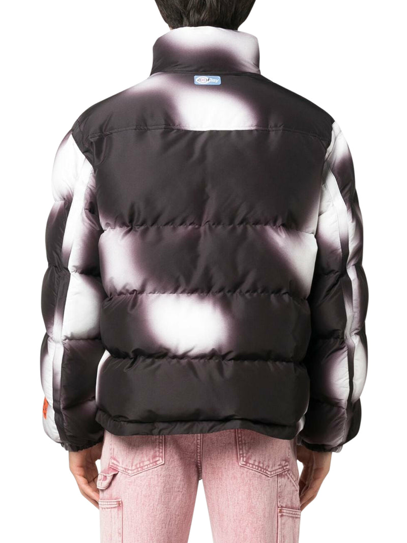 blurred puffer jacket