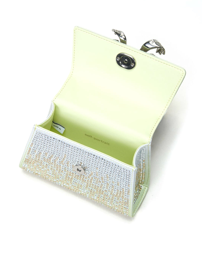 Green Ombre Rhinestone Bow Micro Bag